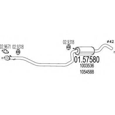 MTS 0157580 Середній глушник вихлопних газів