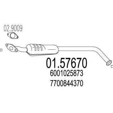 MTS 0157670 Середній глушник вихлопних газів