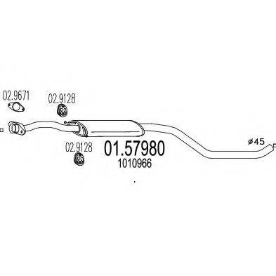 MTS 0157980 Середній глушник вихлопних газів