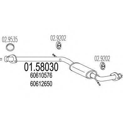 MTS 0158030 Середній глушник вихлопних газів