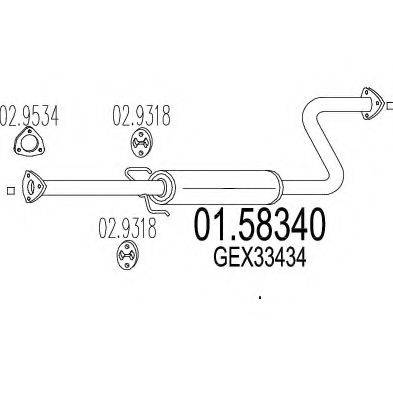 MTS 0158340 Середній глушник вихлопних газів