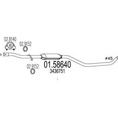 MTS 0158640 Середній глушник вихлопних газів