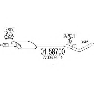 MTS 0158700 Середній глушник вихлопних газів