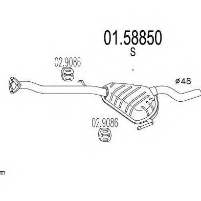 MTS 0158850 Середній глушник вихлопних газів