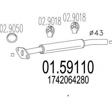 MTS 0159110 Середній глушник вихлопних газів