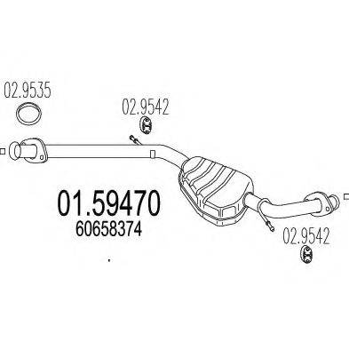 MTS 0159470 Середній глушник вихлопних газів