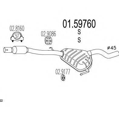 MTS 0159760 Середній глушник вихлопних газів