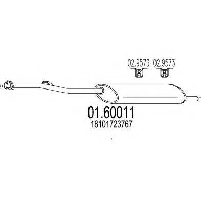 MTS 0160011 Глушник вихлопних газів кінцевий