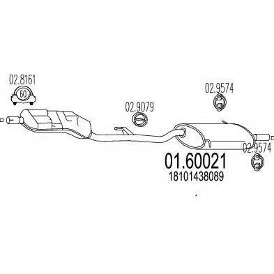 MTS 0160021 Глушник вихлопних газів кінцевий