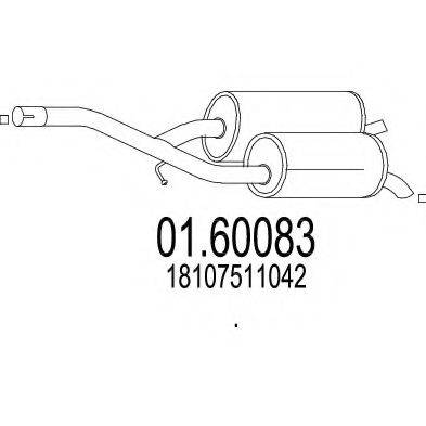 MTS 0160083 Глушник вихлопних газів кінцевий