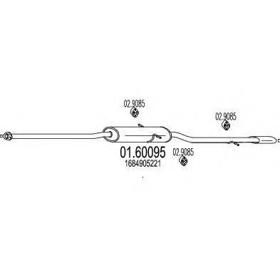 MTS 0160095 Глушник вихлопних газів кінцевий