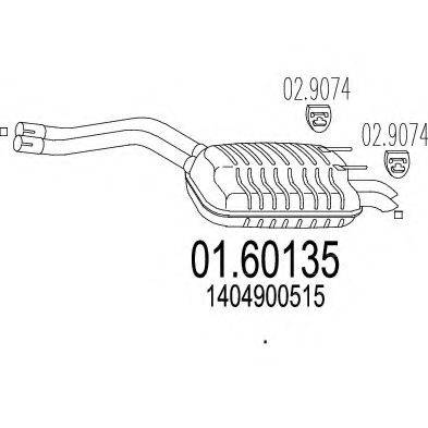 MTS 0160135 Глушник вихлопних газів кінцевий