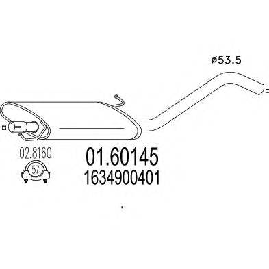 MTS 0160145 Глушник вихлопних газів кінцевий