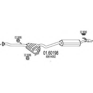 MTS 0160198 Глушник вихлопних газів кінцевий