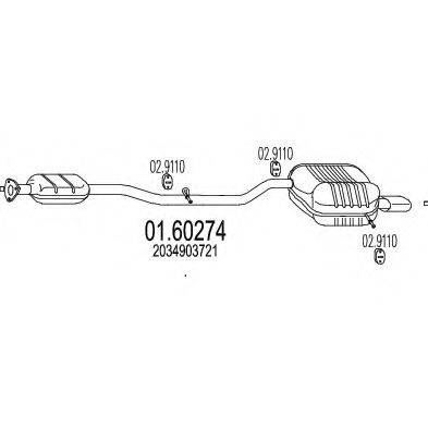 MTS 0160274 Глушник вихлопних газів кінцевий