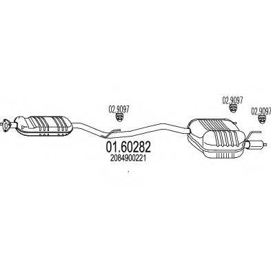 MTS 0160282 Глушник вихлопних газів кінцевий