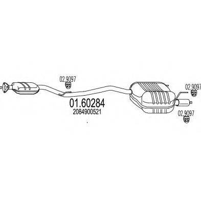 MTS 0160284 Глушник вихлопних газів кінцевий