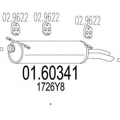 MTS 0160341 Глушник вихлопних газів кінцевий