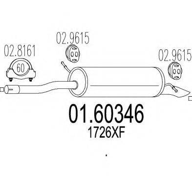 MTS 0160346 Глушник вихлопних газів кінцевий