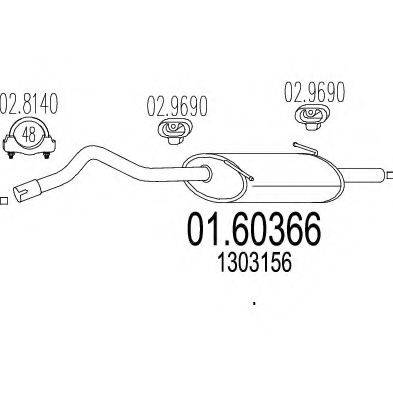 MTS 0160366 Глушник вихлопних газів кінцевий