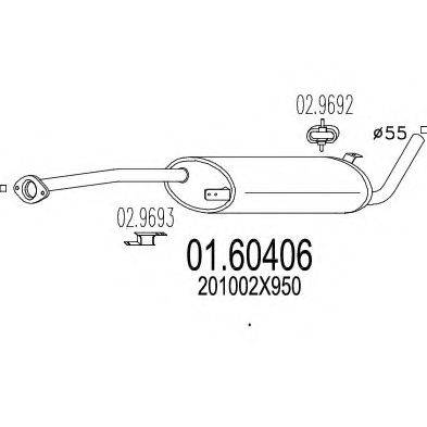 MTS 0160406 Глушник вихлопних газів кінцевий
