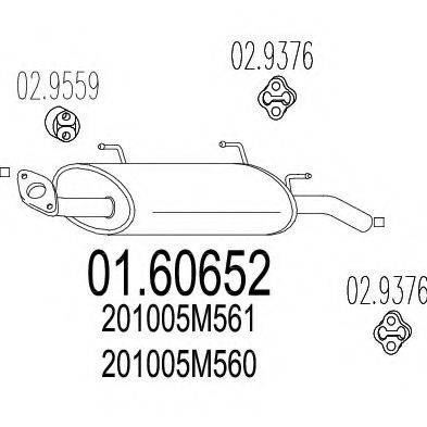 MTS 0160652 Глушник вихлопних газів кінцевий