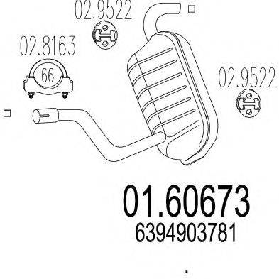 MTS 0160673 Глушник вихлопних газів кінцевий