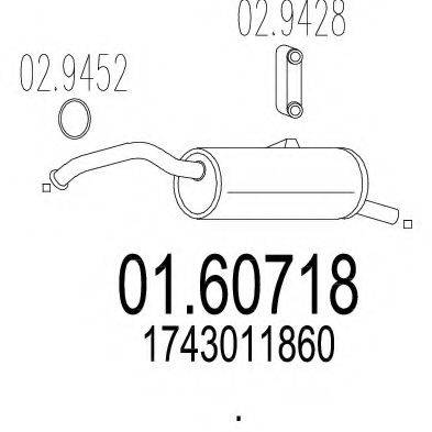 MTS 0160718 Глушник вихлопних газів кінцевий