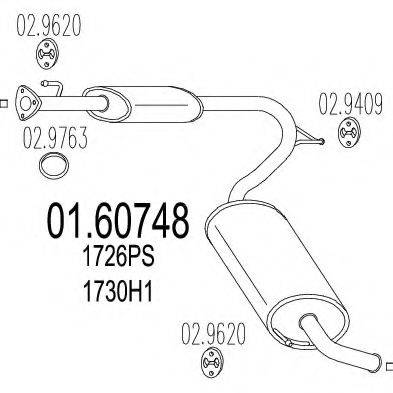 MTS 0160748 Глушник вихлопних газів кінцевий
