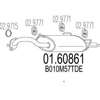 MTS 0160861 Глушник вихлопних газів кінцевий