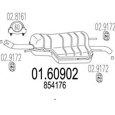 MTS 0160902 Глушник вихлопних газів кінцевий