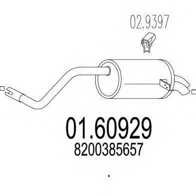 MTS 0160929 Глушник вихлопних газів кінцевий