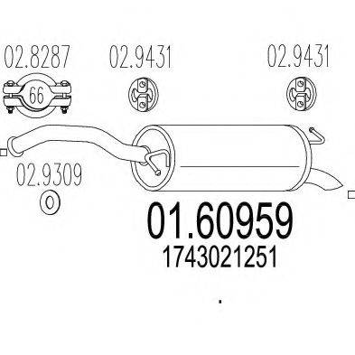MTS 0160959 Глушник вихлопних газів кінцевий