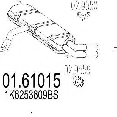 MTS 0161015 Глушник вихлопних газів кінцевий