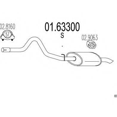 MTS 0163300 Глушник вихлопних газів кінцевий