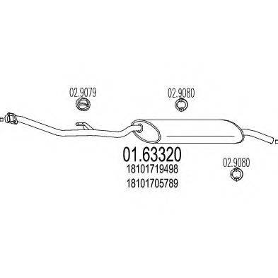 MTS 0163320 Глушник вихлопних газів кінцевий