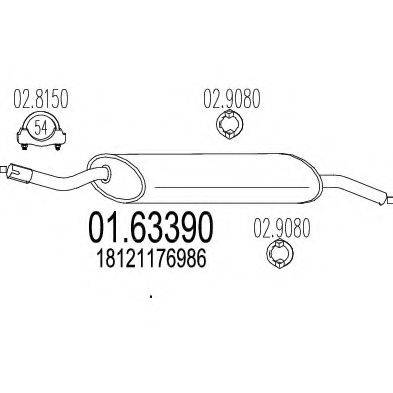 MTS 0163390 Глушник вихлопних газів кінцевий