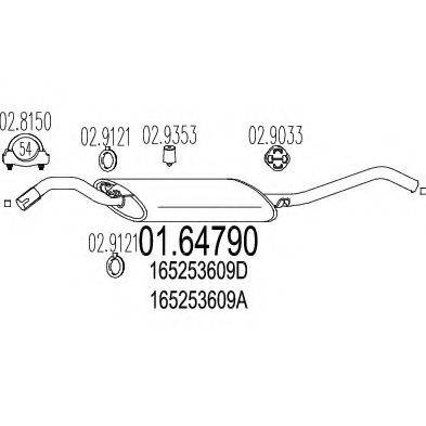 MTS 0164790 Глушник вихлопних газів кінцевий