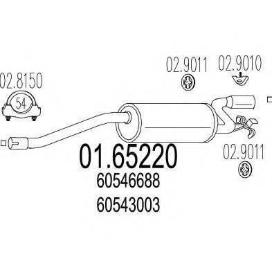 MTS 0165220 Глушник вихлопних газів кінцевий