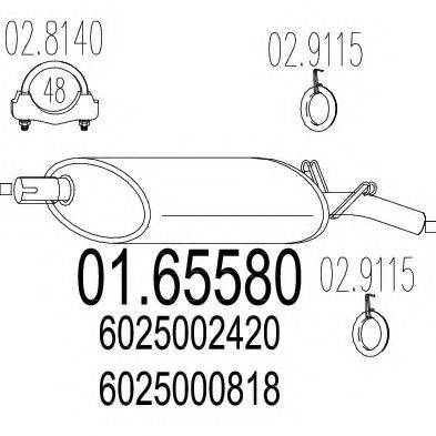 MTS 0165580 Глушник вихлопних газів кінцевий