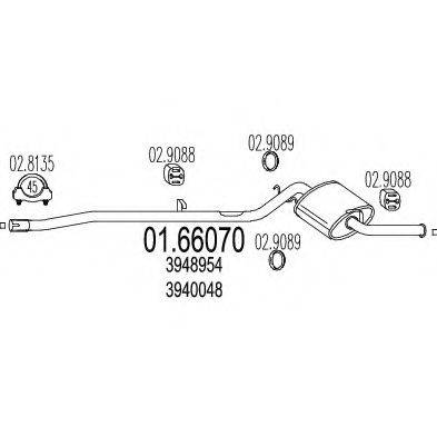 MTS 0166070 Глушник вихлопних газів кінцевий