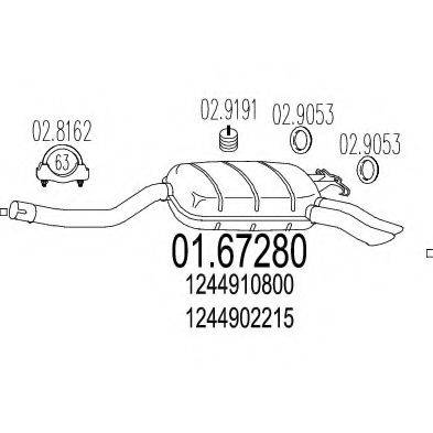 MTS 0167280 Глушник вихлопних газів кінцевий