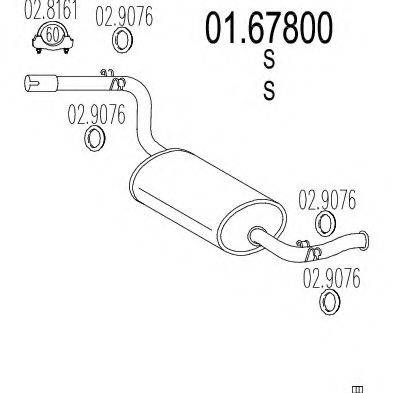 MTS 0167800 Глушник вихлопних газів кінцевий