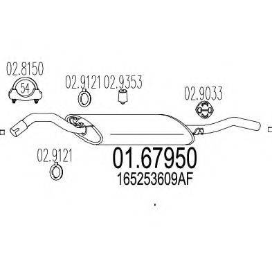 MTS 0167950 Глушник вихлопних газів кінцевий