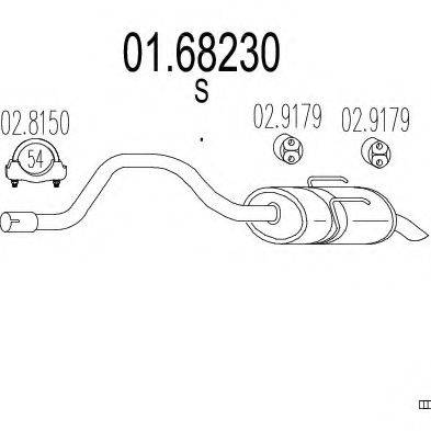MTS 0168230 Глушник вихлопних газів кінцевий