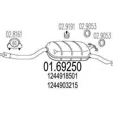 MTS 0169250 Глушник вихлопних газів кінцевий