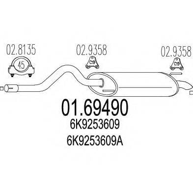 MTS 0169490 Глушник вихлопних газів кінцевий