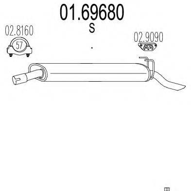 MTS 0169680 Глушник вихлопних газів кінцевий