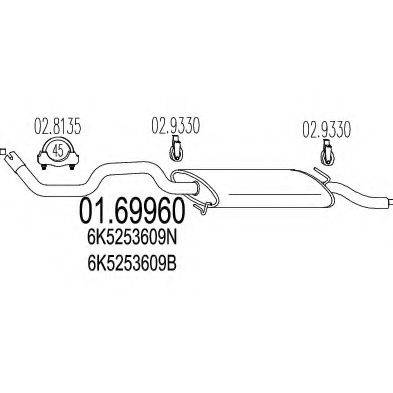 MTS 0169960 Глушник вихлопних газів кінцевий