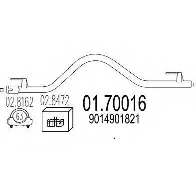 MTS 0170016 Труба вихлопного газу